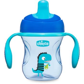 Chicco Train cană pentru antrenament cu mânere 6m+ Blue 200 ml