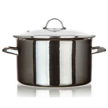 Banchet Oală emailată METALLIC Black 26 cm, 6 l,cu capac, 26 cm