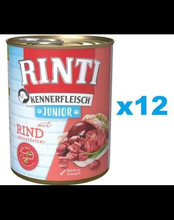 RINTI Kennerfleish Junior Beef 12x800 g cu vita, hrana caini juniori