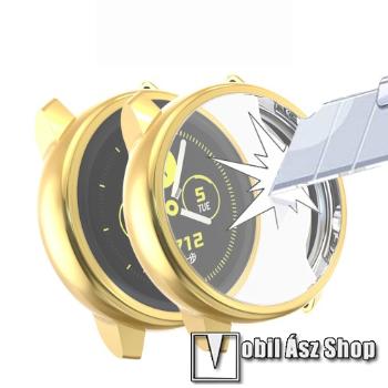 Okosóra szilikontok - A teljes előlapot védi, 360 fokos védelem! - ARANY - SAMSUNG SM-R500 Galaxy Watch Active