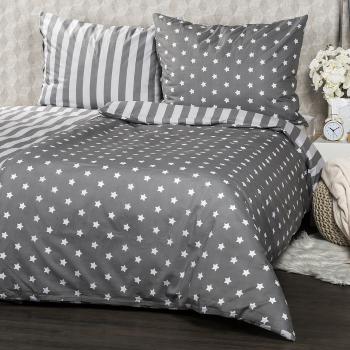 Lenjerie de pat 4Home din bumbac Stars gri, pentru 2 persoane, 220 x 200 cm, 2 buc. 70 x 90 cm