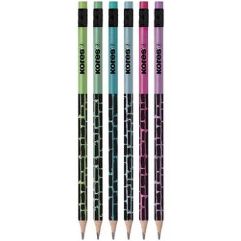 KORES Grafitos Style Metalic Cracked HB, trojhranná - súprava 6 ks (92813)