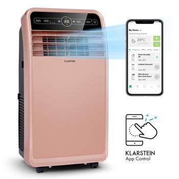 Klarstein Metrobreeze New York Smart 12k, aer condiționat portabil, 12000 BTU / 3,5 kW, clasa energetică A, telecomandă, roz-auriu