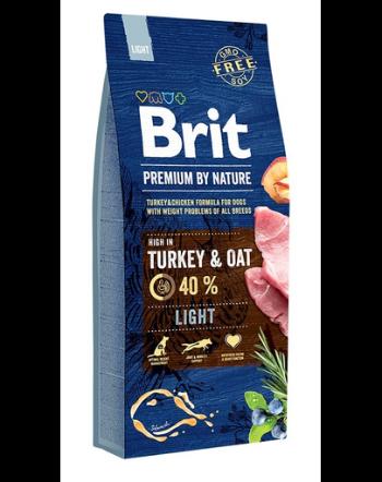 BRIT Premium By Nature Light Turkey and Oat 15 kg curcan si ovaz, hrana mentinere greutate caini