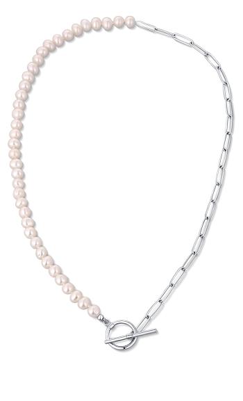 JwL Luxury Pearls Colier trendy din oțel cu perle naturale de râu JL0788