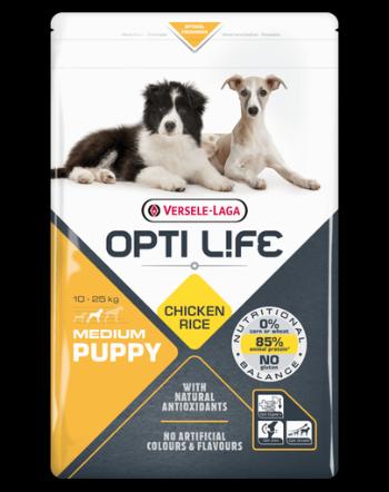 VERSELE-LAGA Opti Life Puppy Medium hrana uscata pentru caini juniori de talie medie, cu pasari de curte 12,5 kg