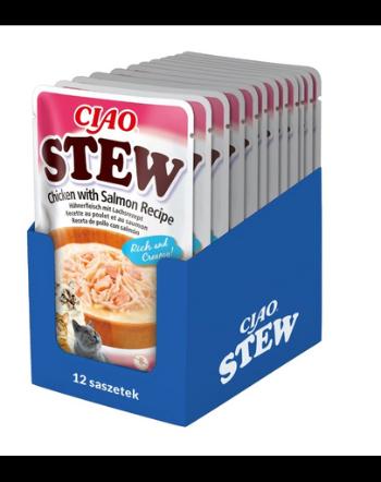 INABA CIAO Stew hrana cu pui si somon 12x40g pentru pisici