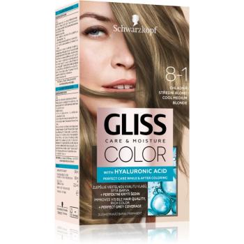 Schwarzkopf Gliss Color Culoare permanenta pentru par culoare 8-1 Cool Medium Blonde 2x60 ml