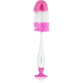 BabyOno Take Care Brush for Bottles and Teats perie de curățare 2 in 1 Pink 1 buc