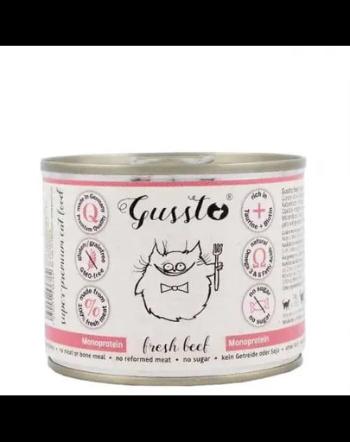 GUSSTO Cat Fresh Beef conserva cu vita pentru pisici 12x200 g