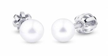 Cutie Jewellery Cercei din aur alb cu perle Z3003/4 0,5 cm