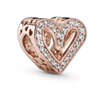 Pandora Mărgea inimioară de bronz cu cristale transparente Rose 788692C01