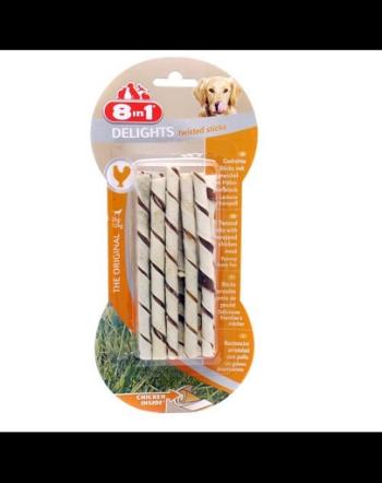 8IN1 Recompense Delights Twisted Sticks 10 buc.recompensa pentru caine