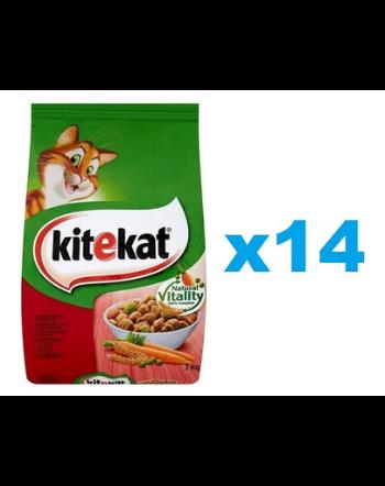 KITEKAT mancare uscata pentru pisici cu carne de vita si legume 14x300g
