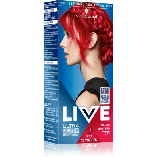 Schwarzkopf LIVE Ultra Brights or Pastel vopsea de păr semipermanentă culoare 092 Pillar Box Red 1 buc