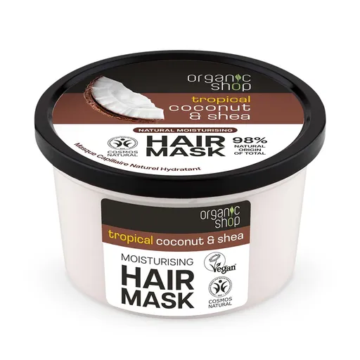 Organic Shop Mască de păr hidratantă Cocos tropical cu unt de shea(Hair MaskMoisture ) 250 ml