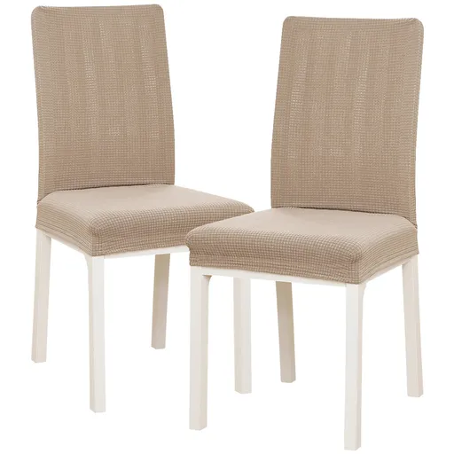 Husă multielastică de scaun 4Home Magic clean bej, 45 - 50 cm, set 2 buc., bej