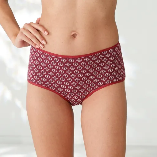 Set de 10 chiloți maxi din bumbac, cu imprimeu rozetă