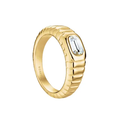 Rosefield Inel uimitor din oțel placat cu aur cu cristal Iconic JROR 54 mm