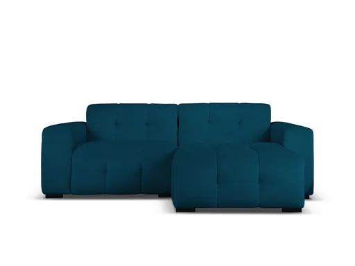 Coltar dreapta 4 locuri, Kendal, Micadoni Home, BL, 256x173x79 cm, catifea, albastru navy