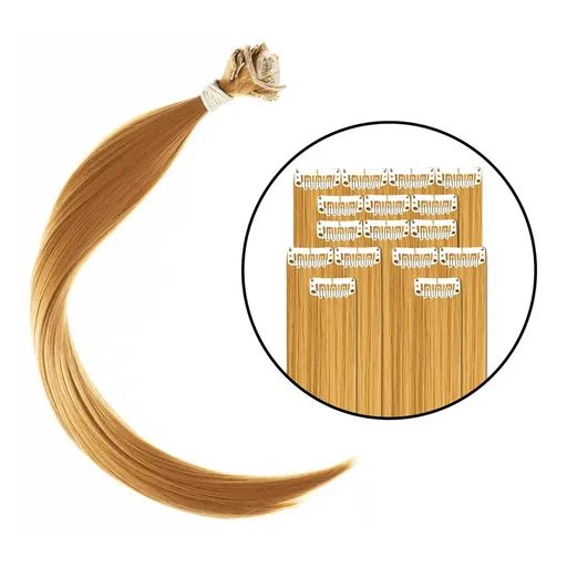 Extensii de Par Blond Miere nr. X86 22T cu Clips (Coafat/Ondulat)