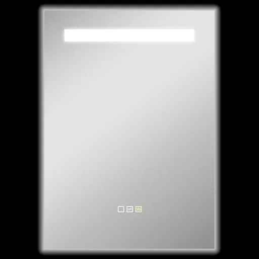 HOMCOM Oglindă de baie cu lumină LED 70x50 cm cu 3 culori de lumină, funcție anti-aburire, funcție memorie, IP44 | Aosom Romania