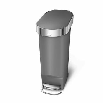 Simplehuman Coș de gunoi cu pedală, oval 40 l, gri, gri