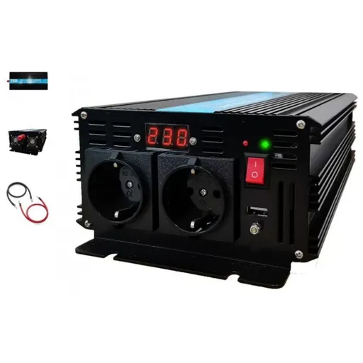 Invertor auto de la 12V la 230V 1500W unda sinusoidala pura TED000385
