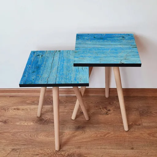 Set masute 2 piese, Hanah Home, 2Shp129, Albastru