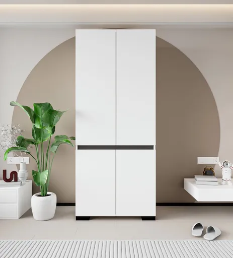 Dulap pentru haine, Hanah Home, Floransa 90, 90x210x52 cm, PAL, Alb / Antracit