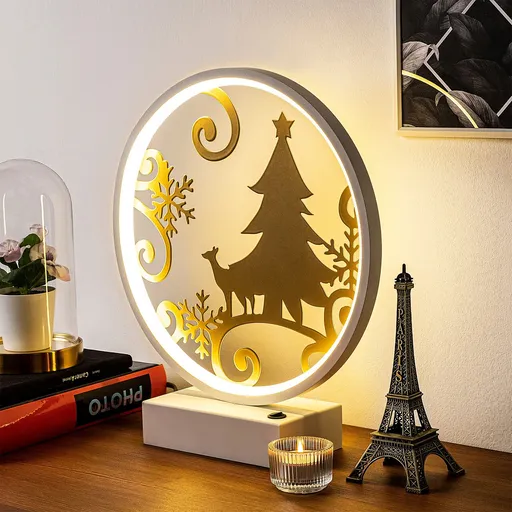 Lampa de masa, Opviq, 526SHD1141, Alb/Auriu