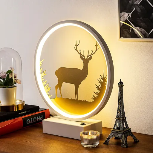 Lampa de masa, Opviq, 526SHD1145, Alb/Auriu