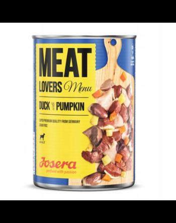 JOSERA Meatlovers menu Conserva hrana pentru caini, cu rata si dovleac 800g