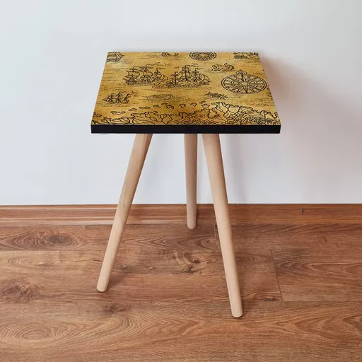 Masuta, Hanah Home, Shp146, 35x42x35 cm, Camel / Negru