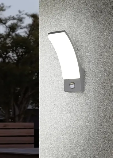 Aplica de perete pentru exterior cu senzor Beja, RL, 8x18.5x22.5 cm, 12.5W, 1x SMD LED, aluminiu, antracit