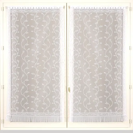 Set de 2 perdele drepte din sticlă colorată cu imprimare de frunze