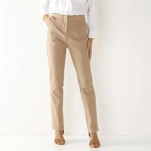 Pantaloni drepți cu talie înaltă și subțire