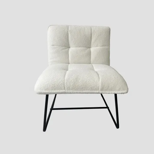 Fotoliu Nelox, Homla, 69x63x73 cm, MDF/metal/poliester teddy boucle, ecru