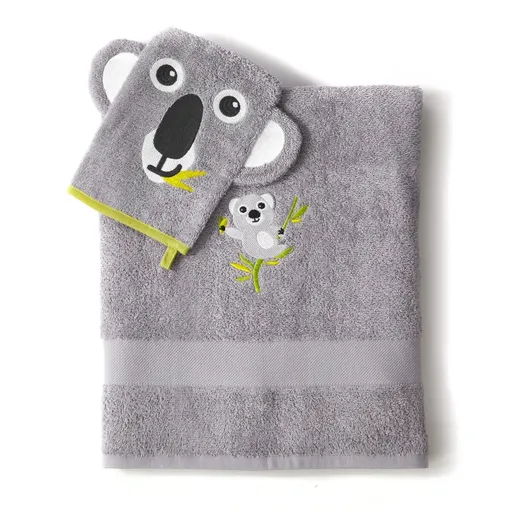 Set de textile de baie pentru copii cu broderie koala