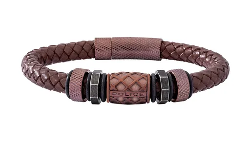 Police Brățară din piele pentru bărbați Longford Copper PJ26458BLC-02