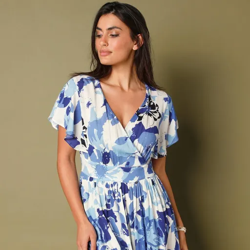 Rochie Crossover cu imprimeu