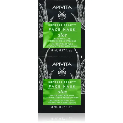 Apivita Express Beauty Moisturizing Face mask Aloe mască hidratantă răcoritoare faciale 2x8 ml
