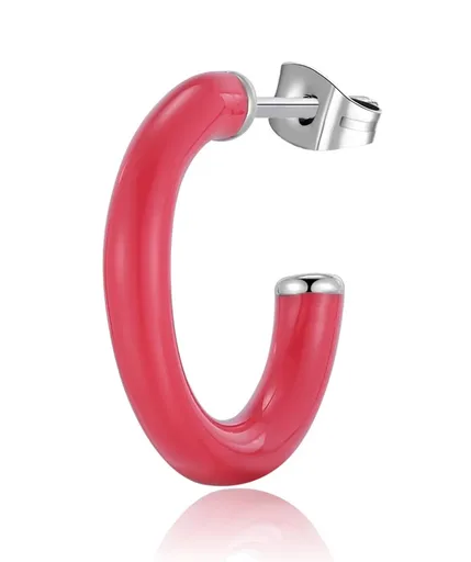 S'Agapõ Cercel single rotund cu smalț roșu Vibes SVB41