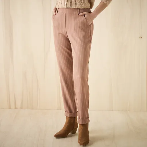 Pantaloni slim cu dungi 7/8