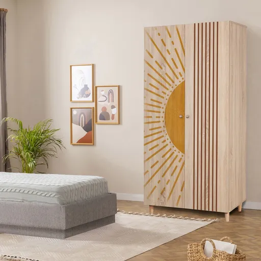 Dulap pentru haine, Hanah Home, Lidya 2 -971, 90x192x52 cm, Sonomo