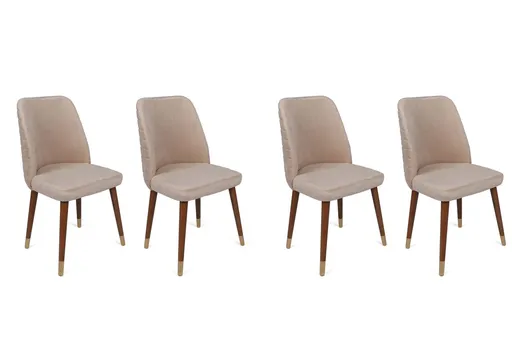 Set scaune 4 piese, Hanah Home, Hugo-387 V4, Crem / Aur