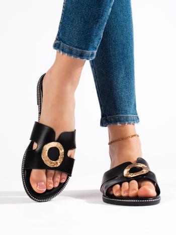 Sandale confortabile pentru femei negre fără toc