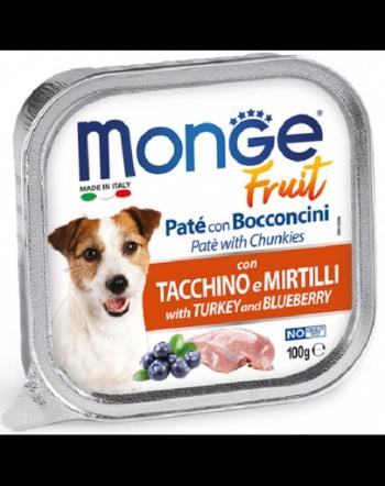 MONGE Fruit Dog pate pentru caini, curcan si afine 100g