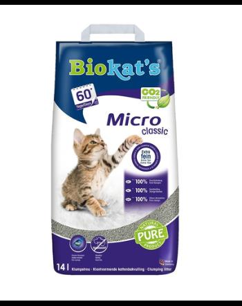 BIOKAT'S Micro Classic 14 L nisip fin pentru pisici, din bentonita