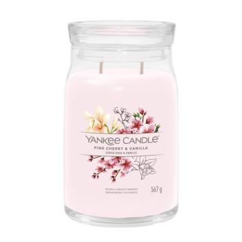 Yankee Candle Lumânare aromatică Signature sticlă mare Pink Cherry & Vanilla 567 g